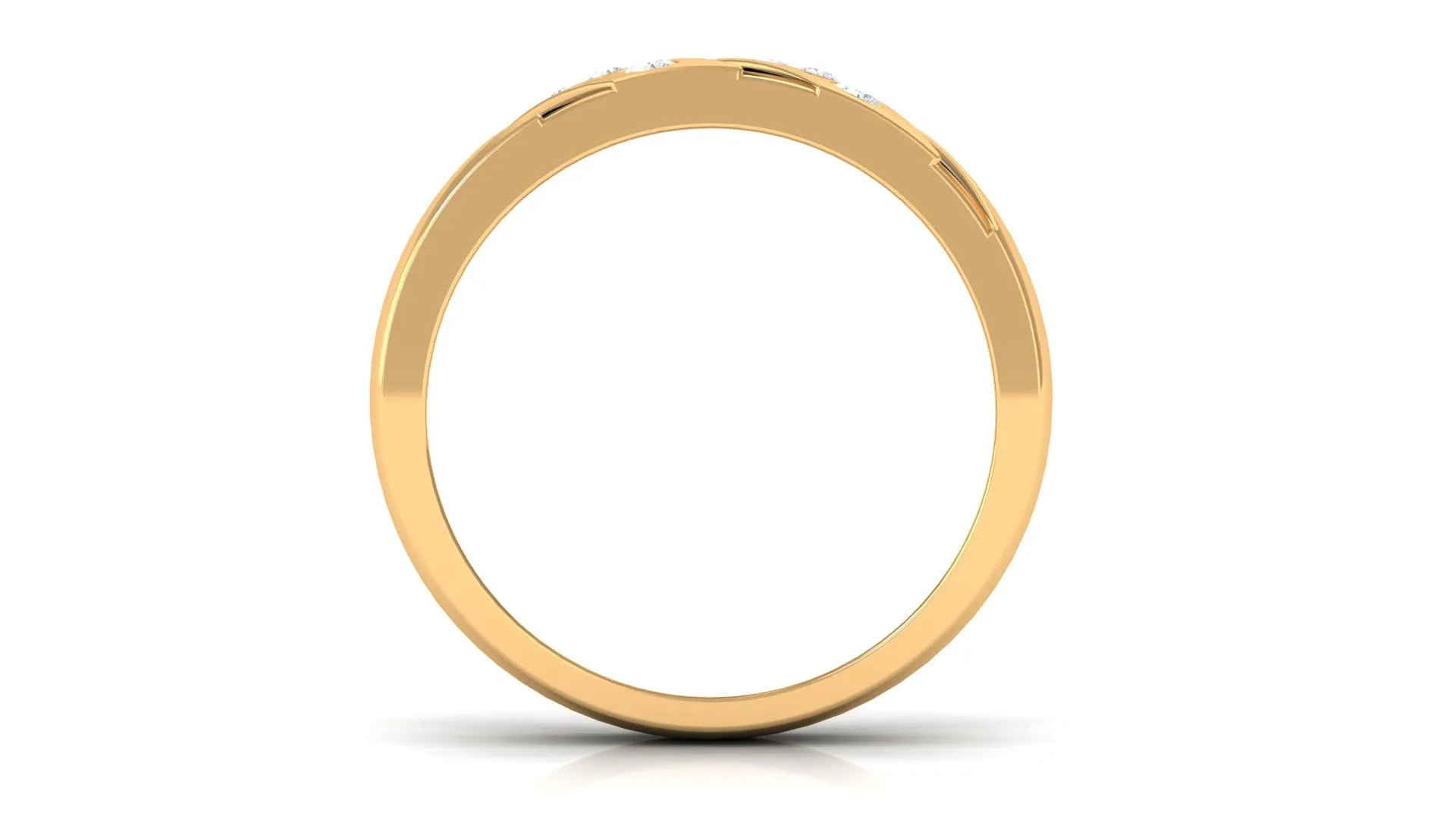 Natural Diamond Wedding Band with Enamel