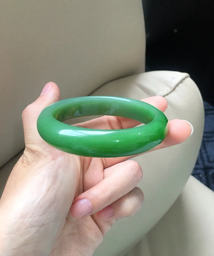 Natural Jade Bangle Nephrite Bangle Internal Diameter 55.8mm NBE029