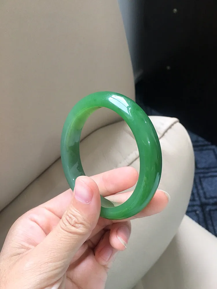 Natural Jade Bangle Nephrite Bangle Internal Diameter 55.8mm NBE029