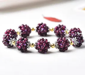 Natural wine red garnet bracelet