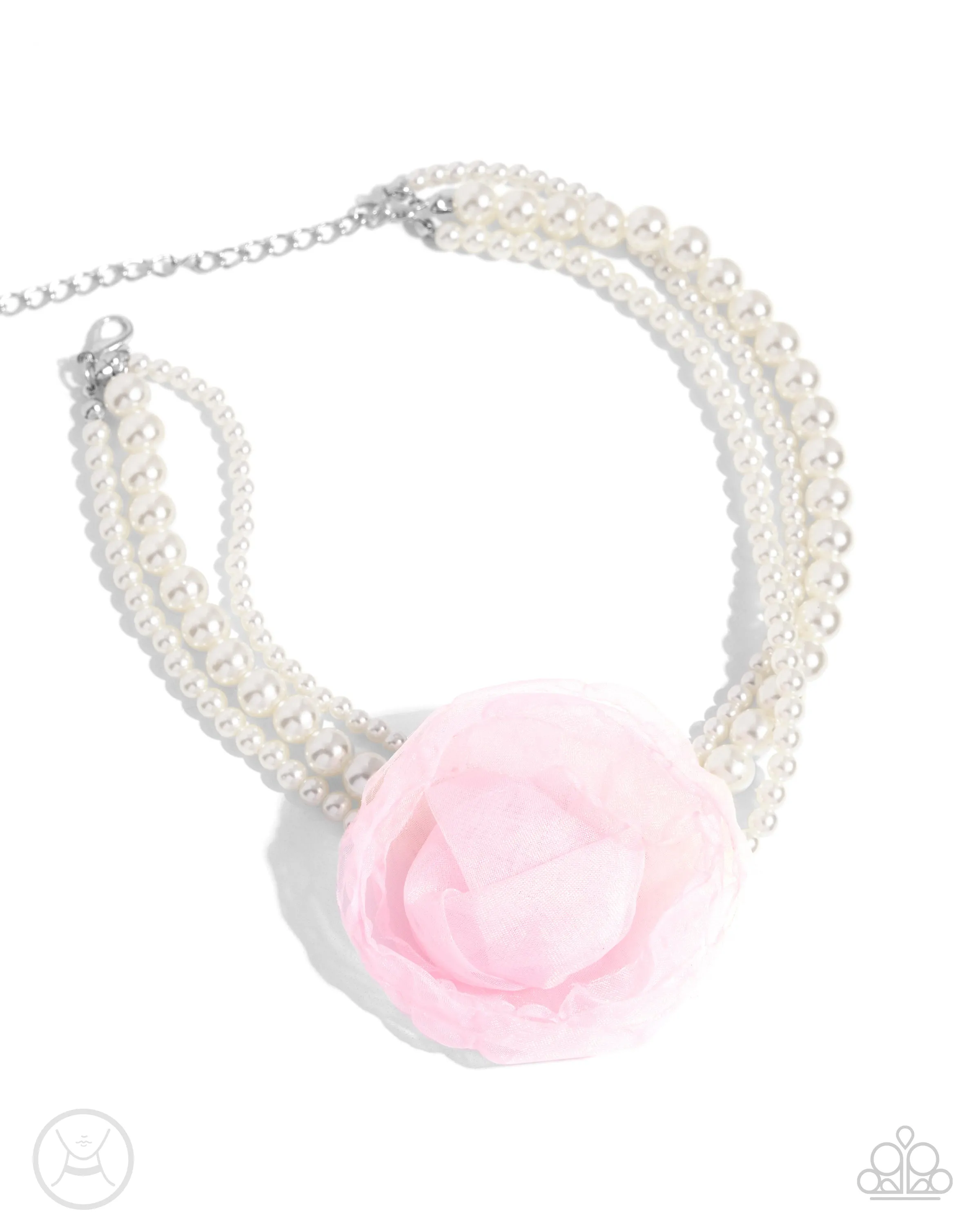 Necklace Radiant Rosette - Pink Choker N2161