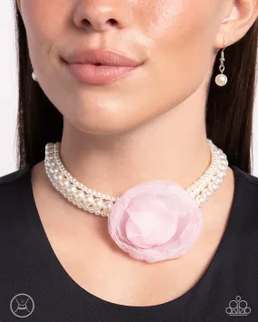 Necklace Radiant Rosette - Pink Choker N2161