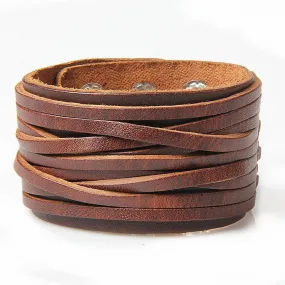 New Leather bracelet high quality punk cowhide bracelet fashion jewelry 100% genuine leather handmade jewelry