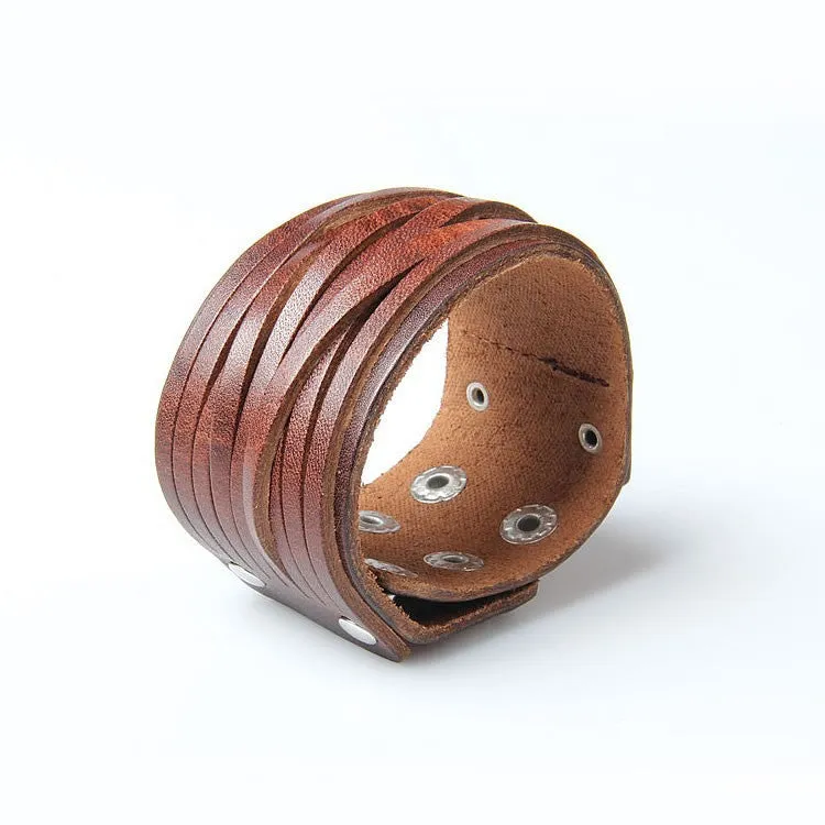 New Leather bracelet high quality punk cowhide bracelet fashion jewelry 100% genuine leather handmade jewelry