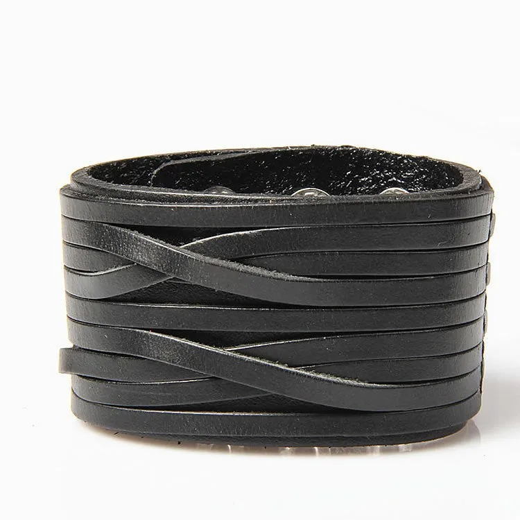 New Leather bracelet high quality punk cowhide bracelet fashion jewelry 100% genuine leather handmade jewelry