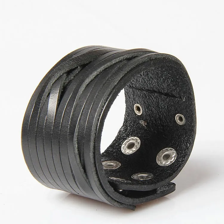 New Leather bracelet high quality punk cowhide bracelet fashion jewelry 100% genuine leather handmade jewelry