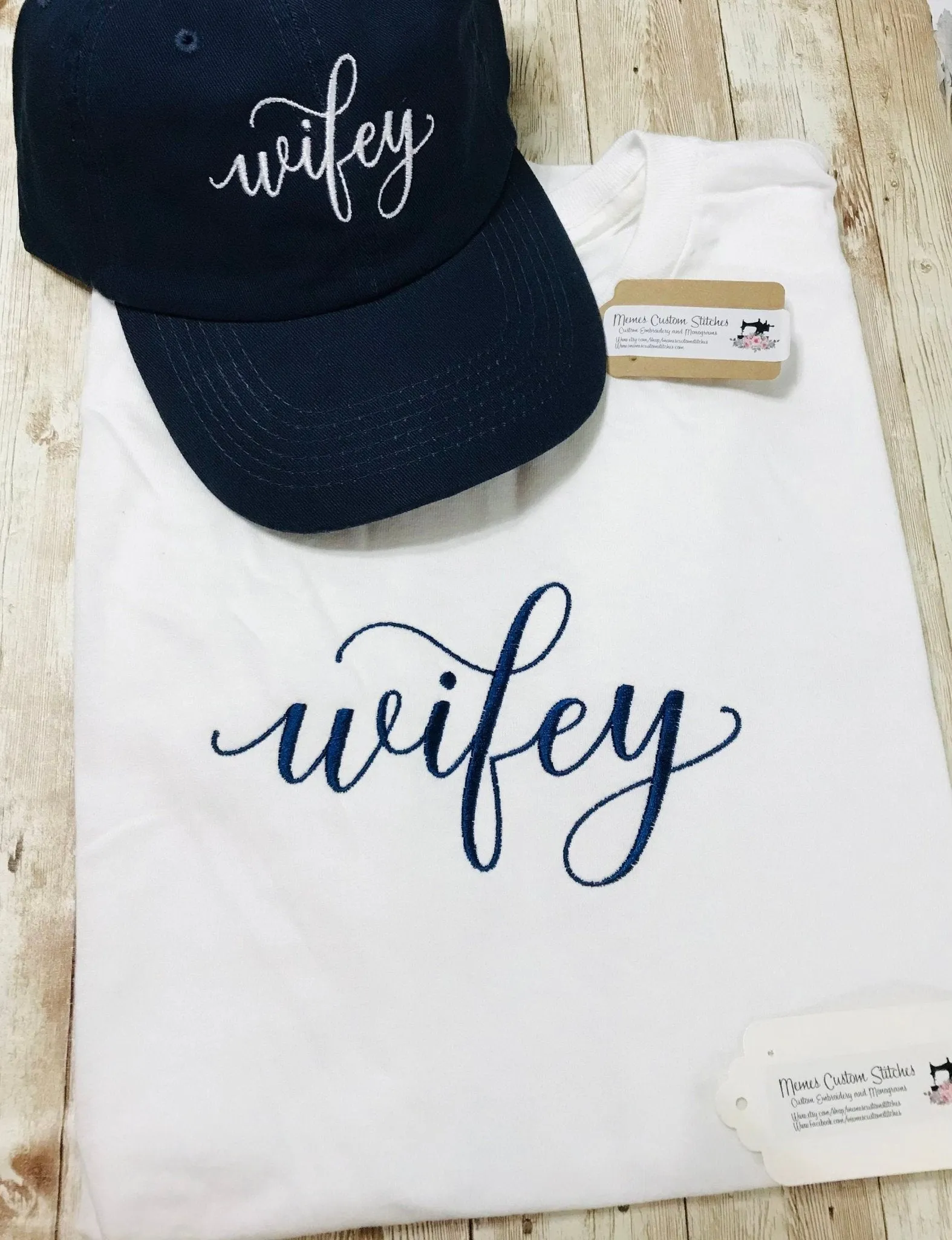 New Wifey Trendy Casual Unisex Cotton TShirt Hat Set , New Bride Wedding Gifts