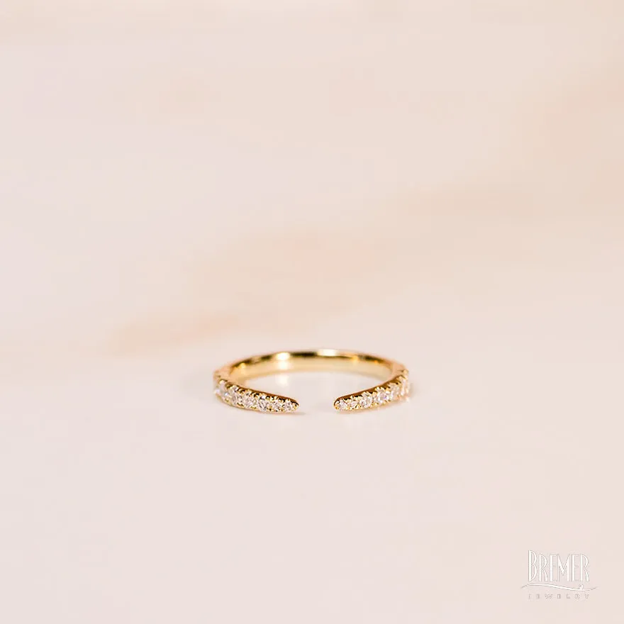 Noam Carver Open Diamond Wedding Band in Yellow Gold
