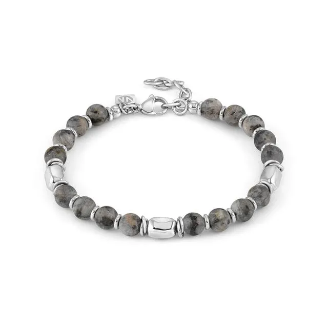 Nomination Instinct Bracelet, Grey Jasper Stone, Stainless Steel