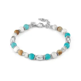 Nomination Instinct Bracelet, Multiple Stones, White, Turquoise, Sand, Stainless Steel