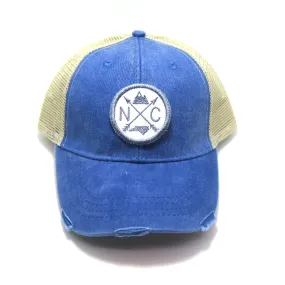 North Carolina Hat - Distressed Snapback Trucker Hat - North Carolina Arrow Compass