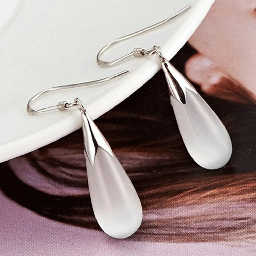 One pair of opal earrings drops new fashion long Drop earrings Jewelry for girl women