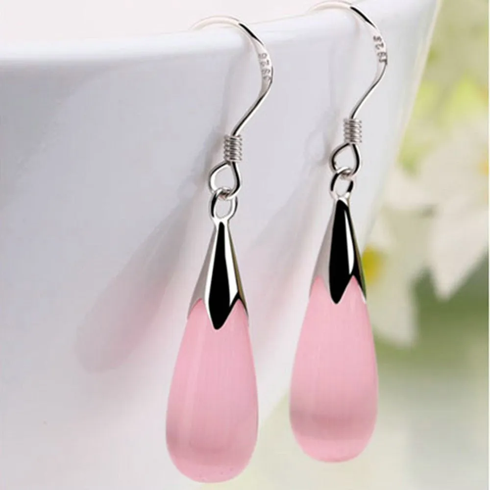 One pair of opal earrings drops new fashion long Drop earrings Jewelry for girl women