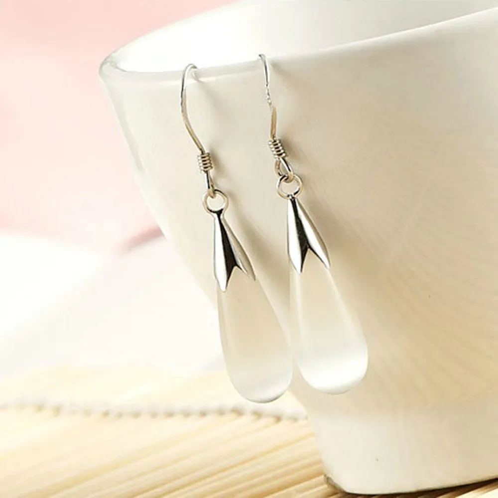 One pair of opal earrings drops new fashion long Drop earrings Jewelry for girl women