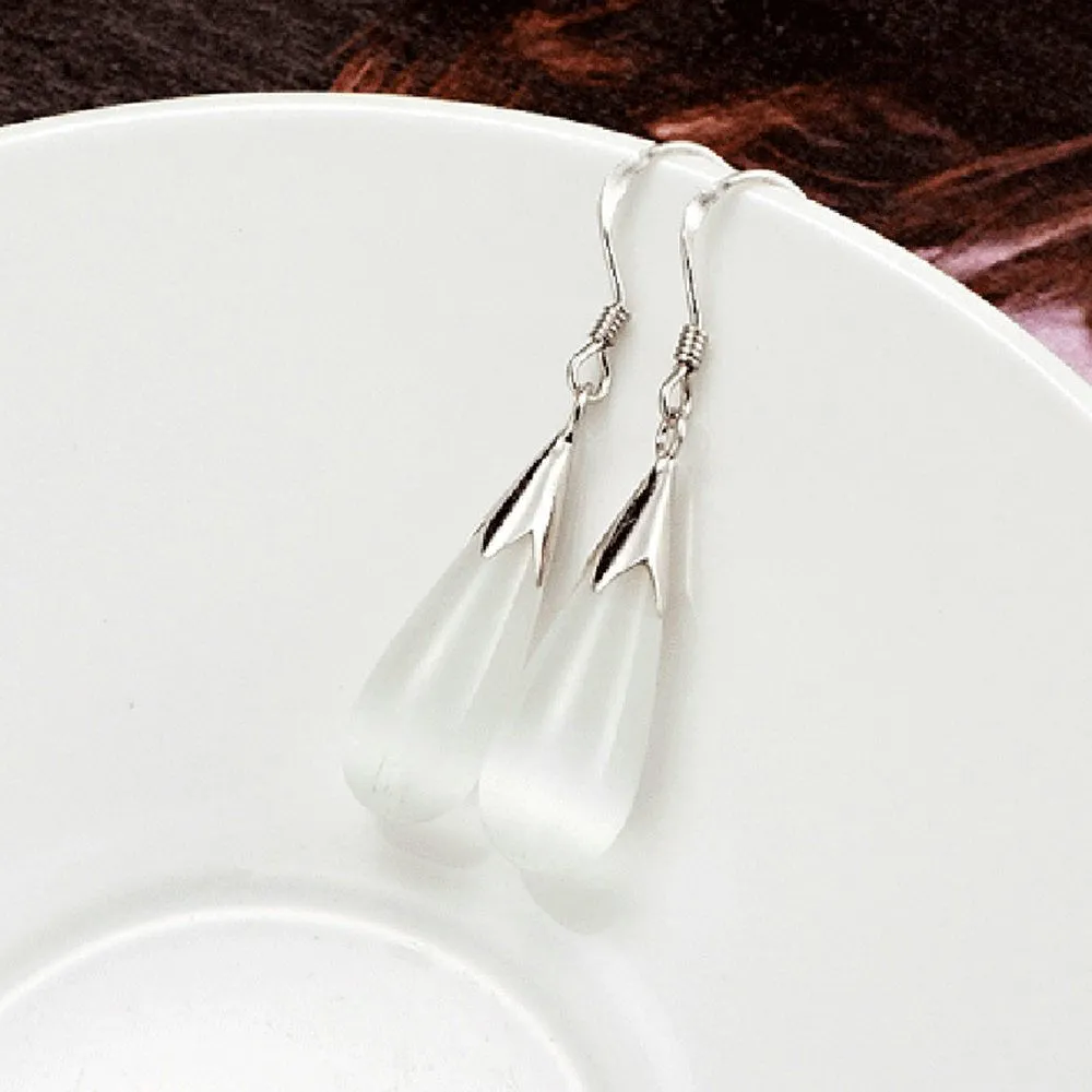 One pair of opal earrings drops new fashion long Drop earrings Jewelry for girl women