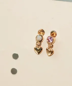 Opal Baby Heart Earring