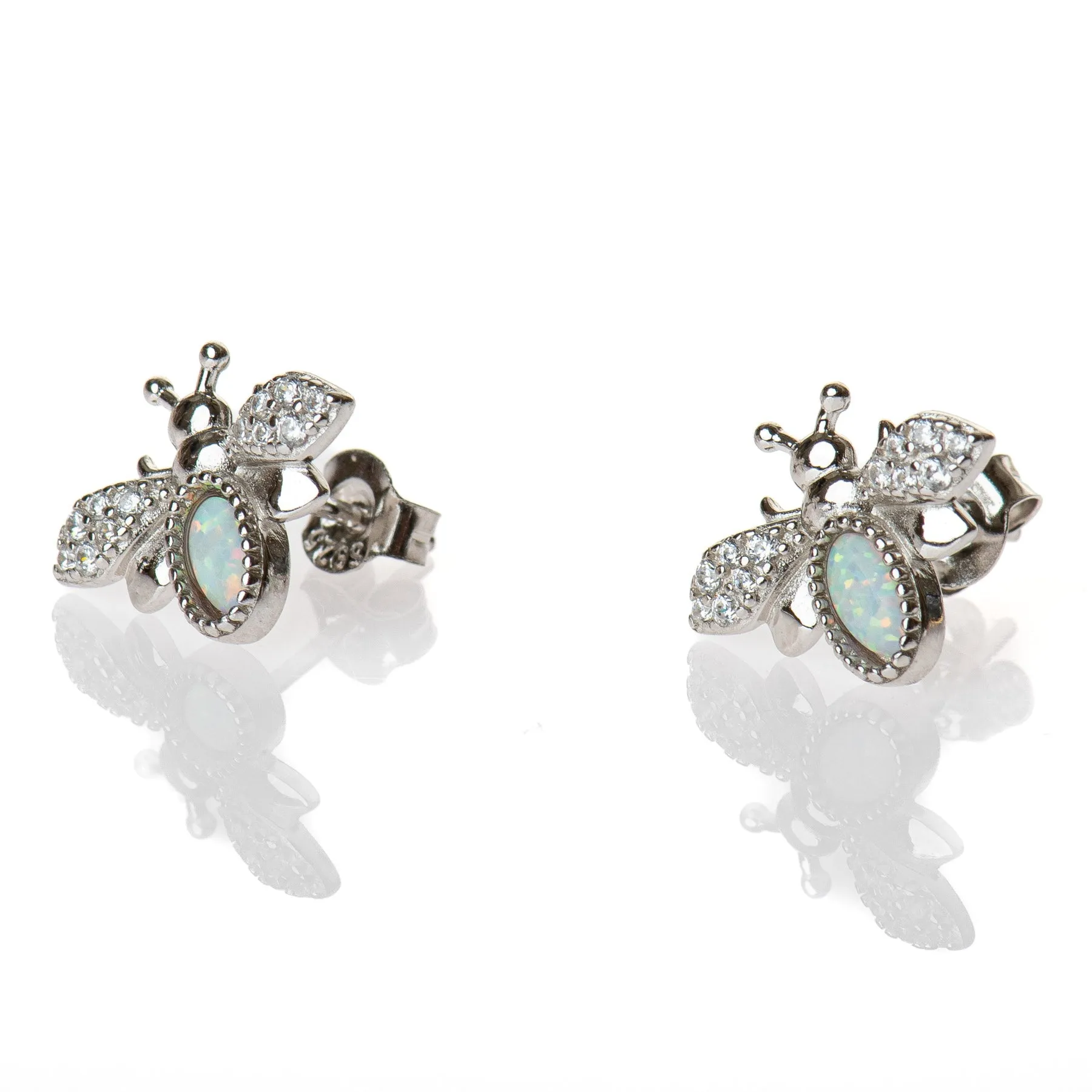 Opal Bee Stud Earrings