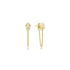Opal Chain Link Drop Earings