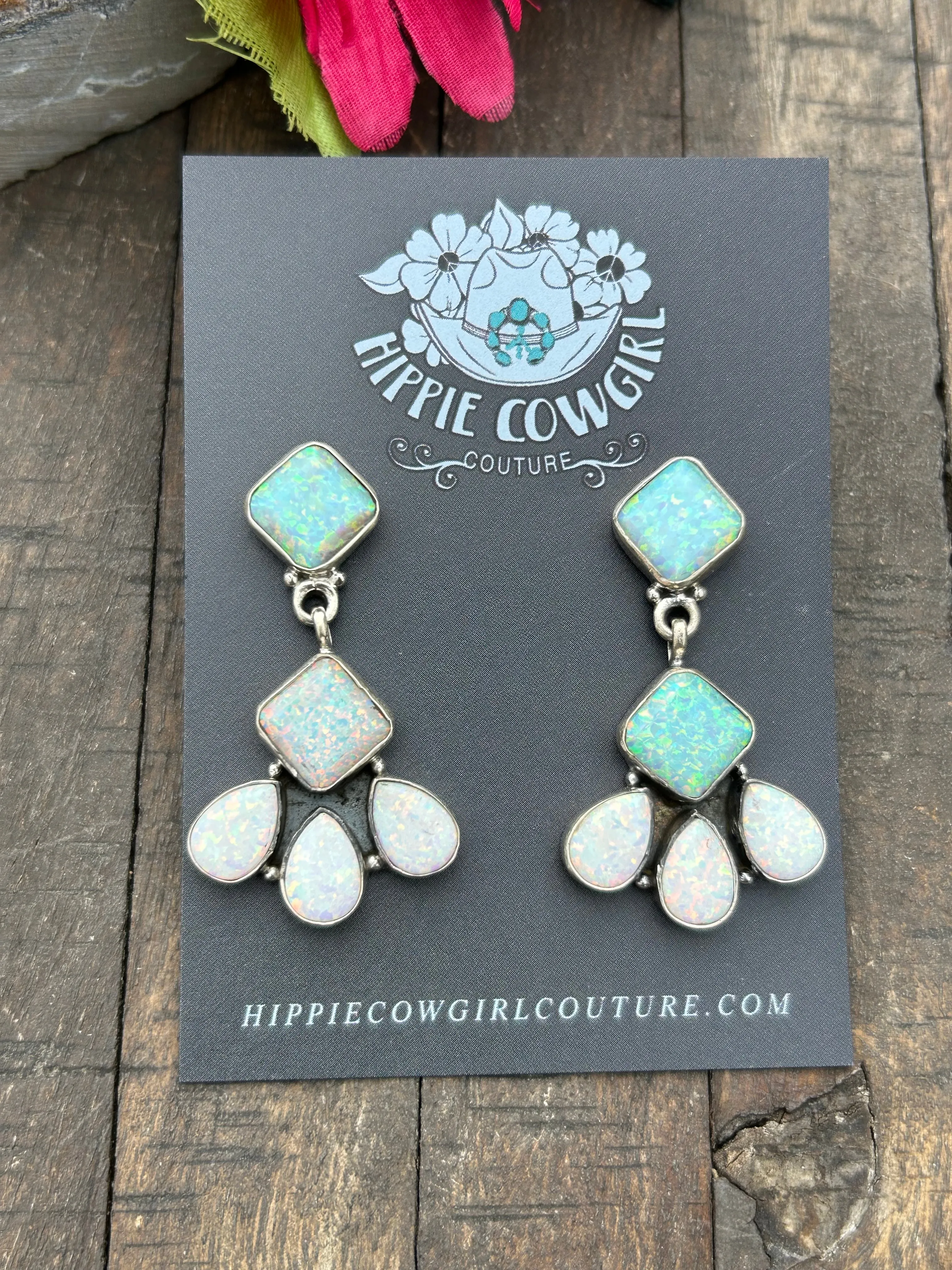 Opal Dangle Earrings- B