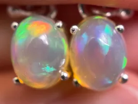 OPAL Earrings - Sterling Silver, Opal Earrings Dangle, Birthstone Jewelry, Welo Opal, 49144