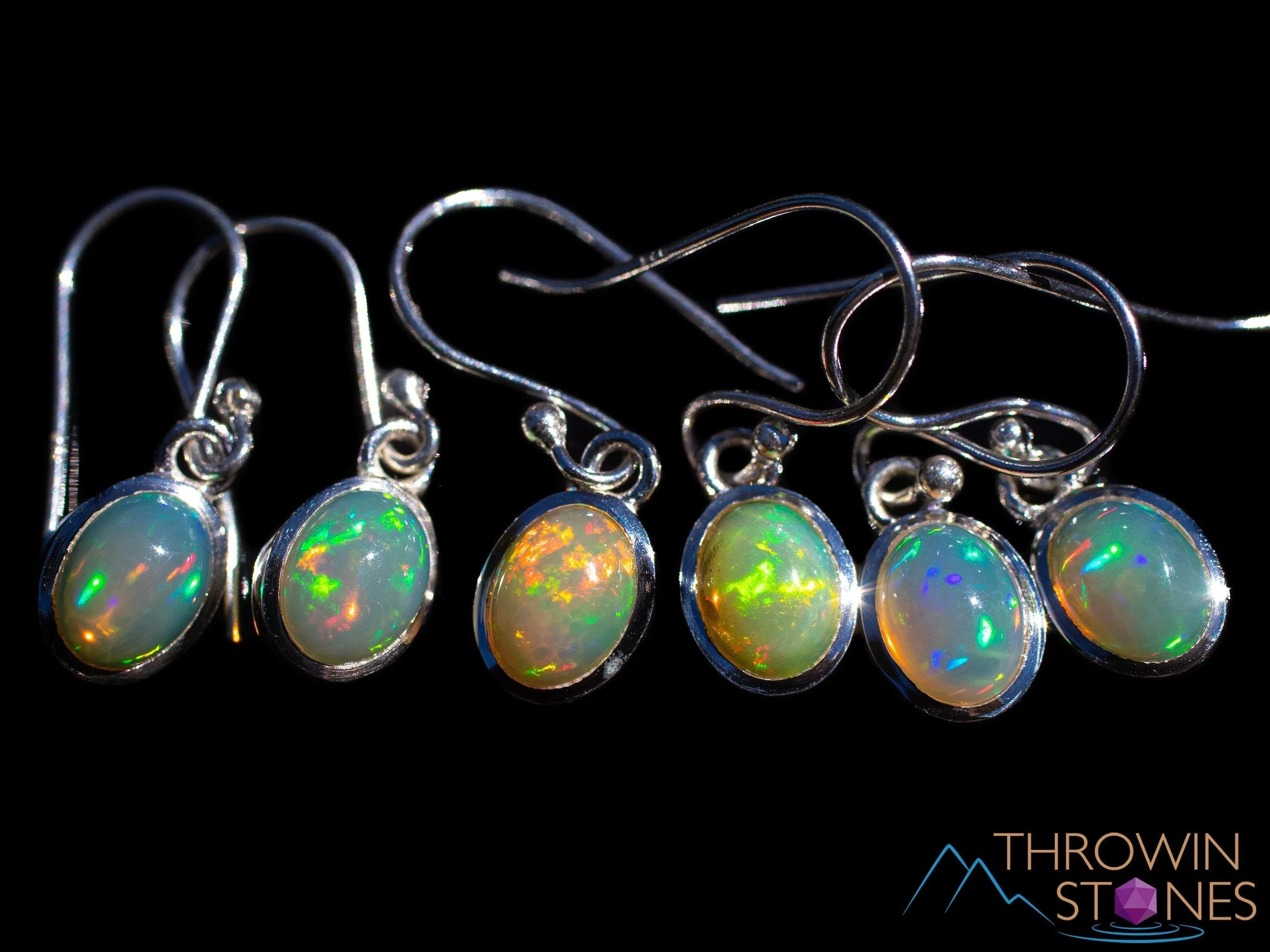OPAL Earrings - Sterling Silver, Opal Earrings Dangle, Birthstone Jewelry, Welo Opal, E1922
