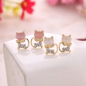OPAL KITTY CAT EARRINGS