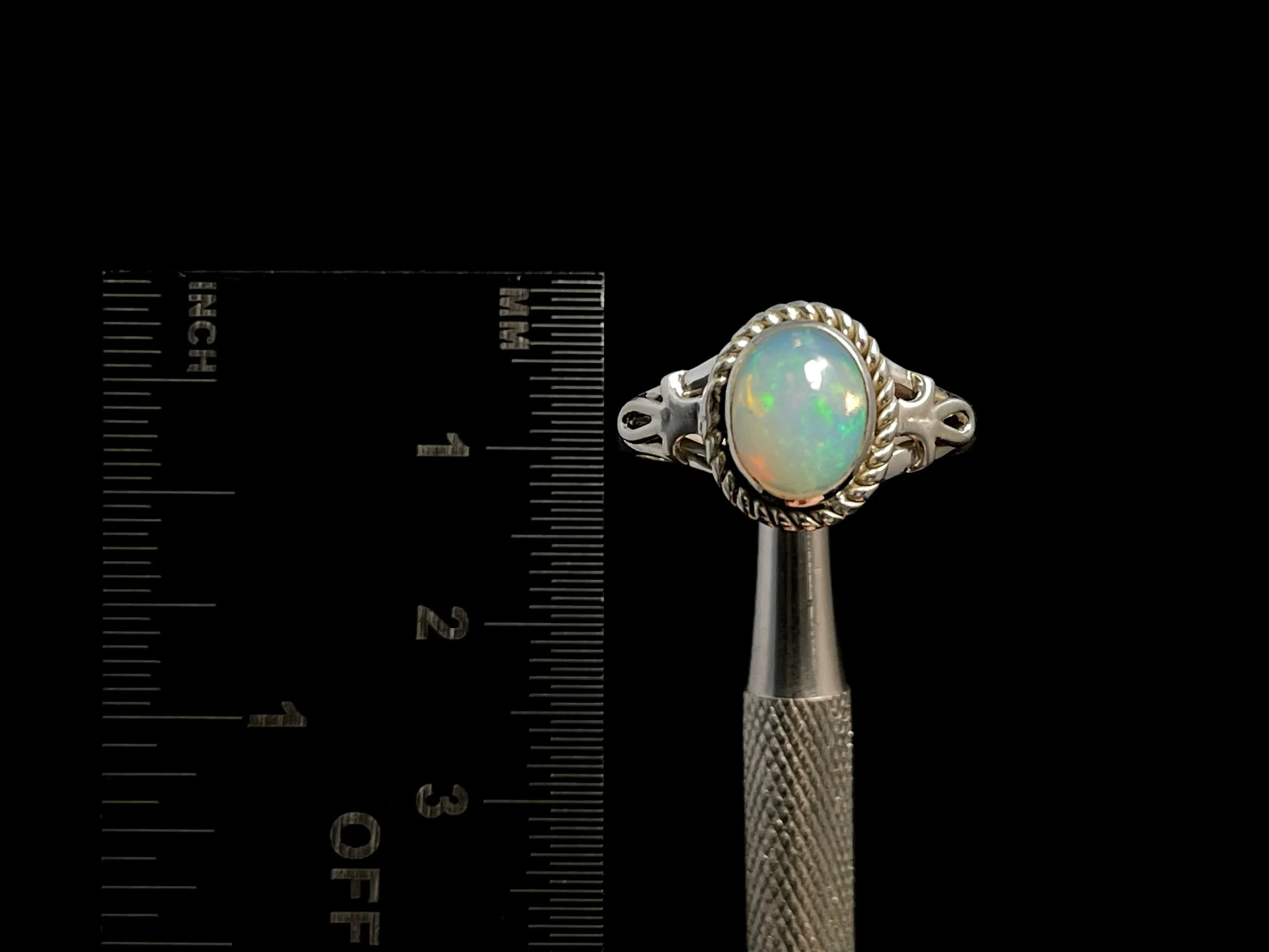 OPAL RING - Sterling Silver, Size 10 - Ethiopian Opal Rings for Women, Bridal Jewelry, Welo Opal, 49160