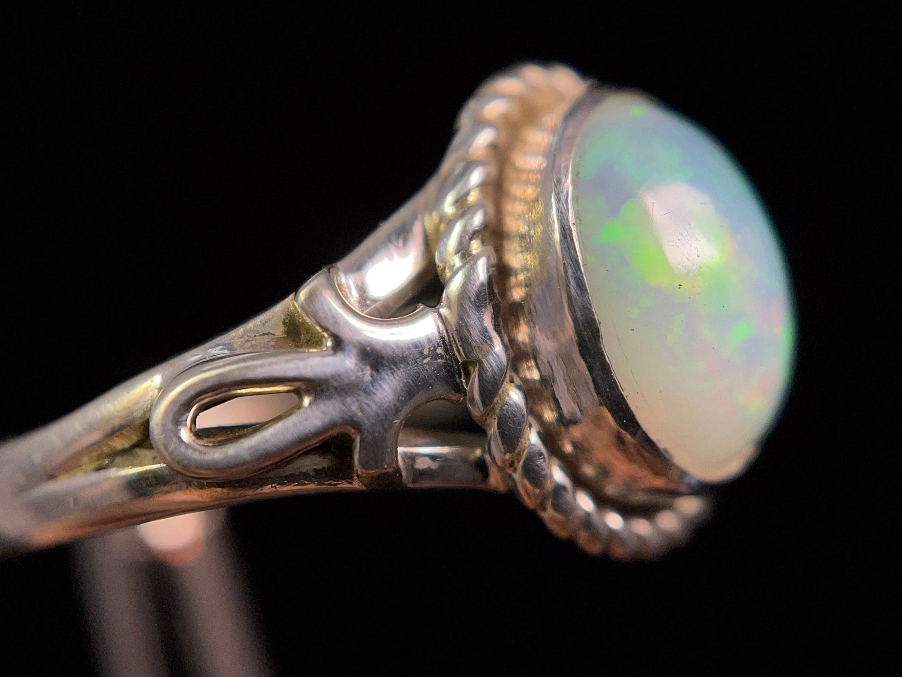 OPAL RING - Sterling Silver, Size 10 - Ethiopian Opal Rings for Women, Bridal Jewelry, Welo Opal, 49160