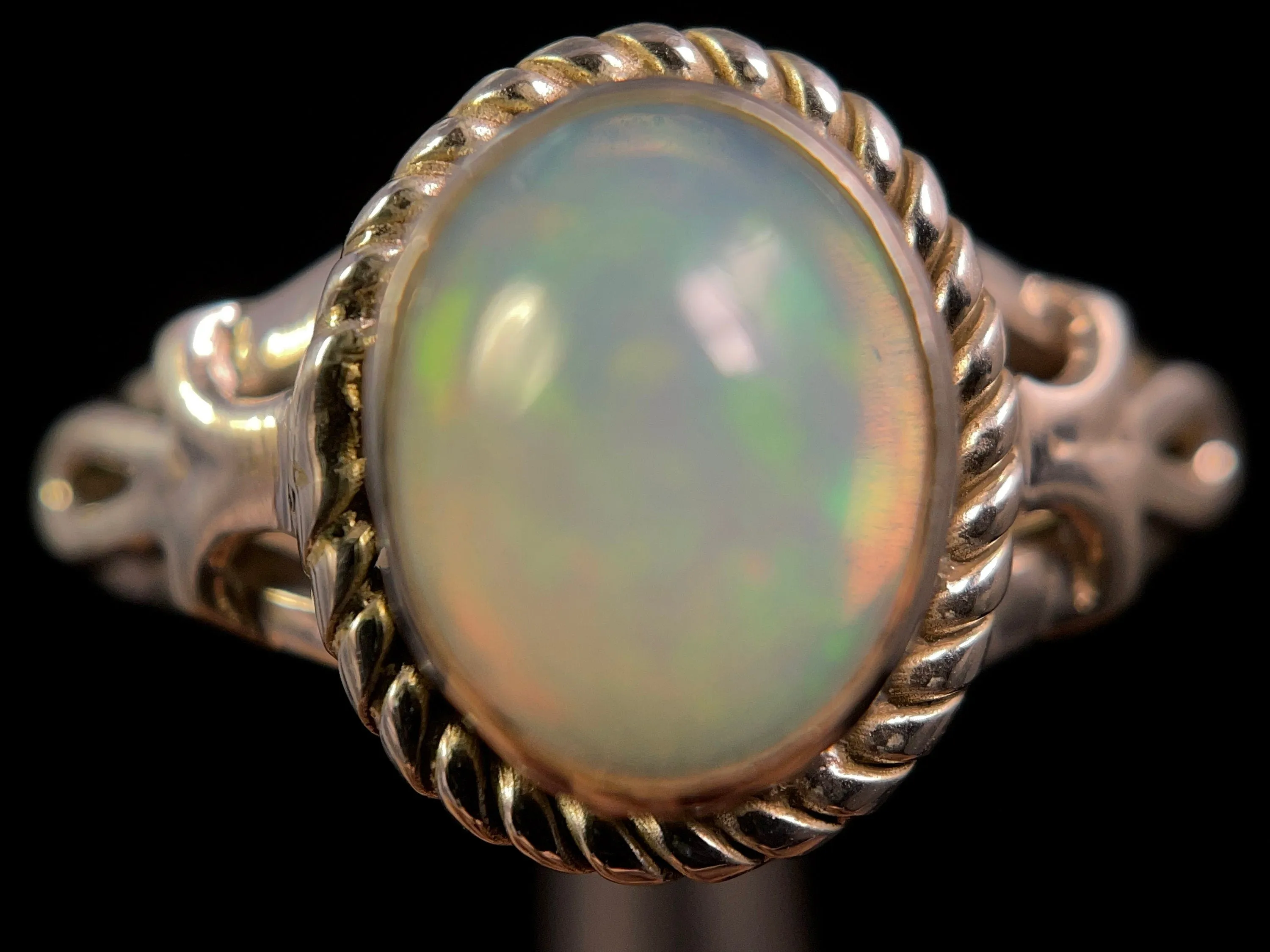 OPAL RING - Sterling Silver, Size 10 - Ethiopian Opal Rings for Women, Bridal Jewelry, Welo Opal, 49160