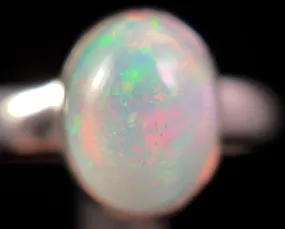 OPAL RING - Sterling Silver, Size 6.5 - Dainty Opal Ring, Opal Jewelry, Welo Opal, 49294
