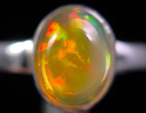 OPAL RING - Sterling Silver, Size 7 - Dainty Opal Ring, Opal Jewelry, Welo Opal, 49285