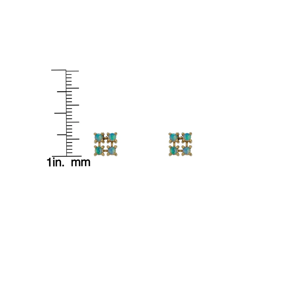 Opal Square Stud Earrings