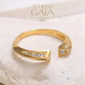 Open Face Modern Triangle Ring