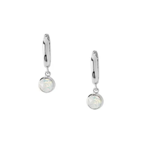 Orelia White Opal Huggie Hoops