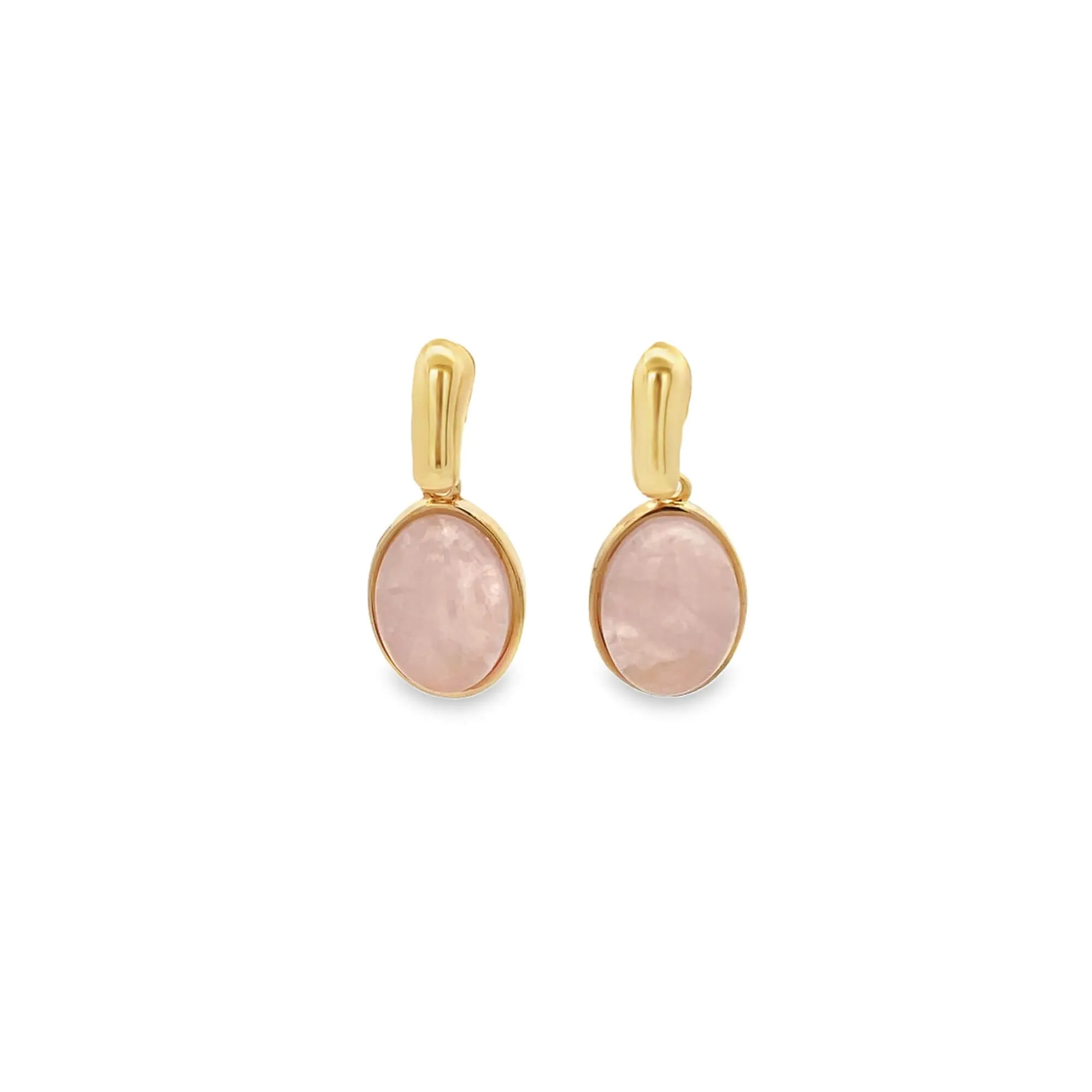 Oval Natural Gemstone Drop Earrings (K198A)