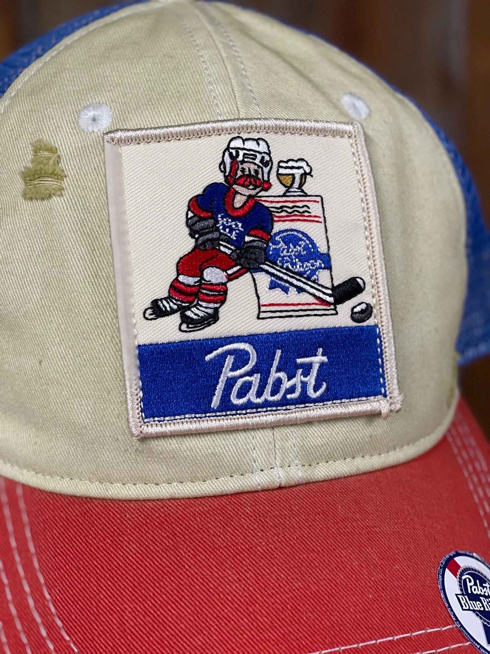 Pabst Blue Ribbon Red/ White/ Blue Hockey Hat