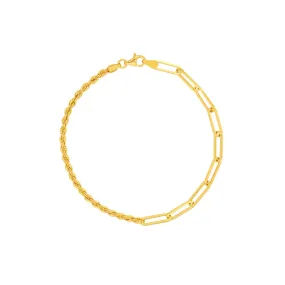Paperclip And Rope Bracelet 4690098