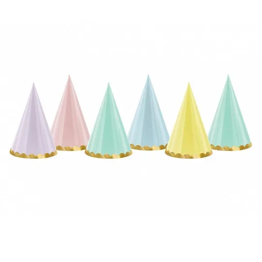 Pastel Party Hats (6 pack)
