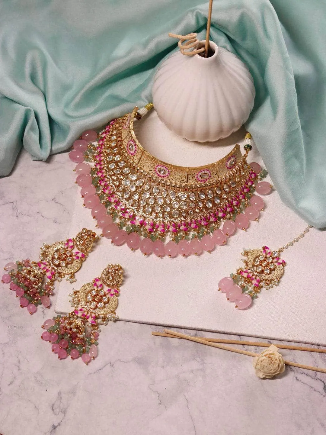 Pastel Single Tone Choker Necklace Set