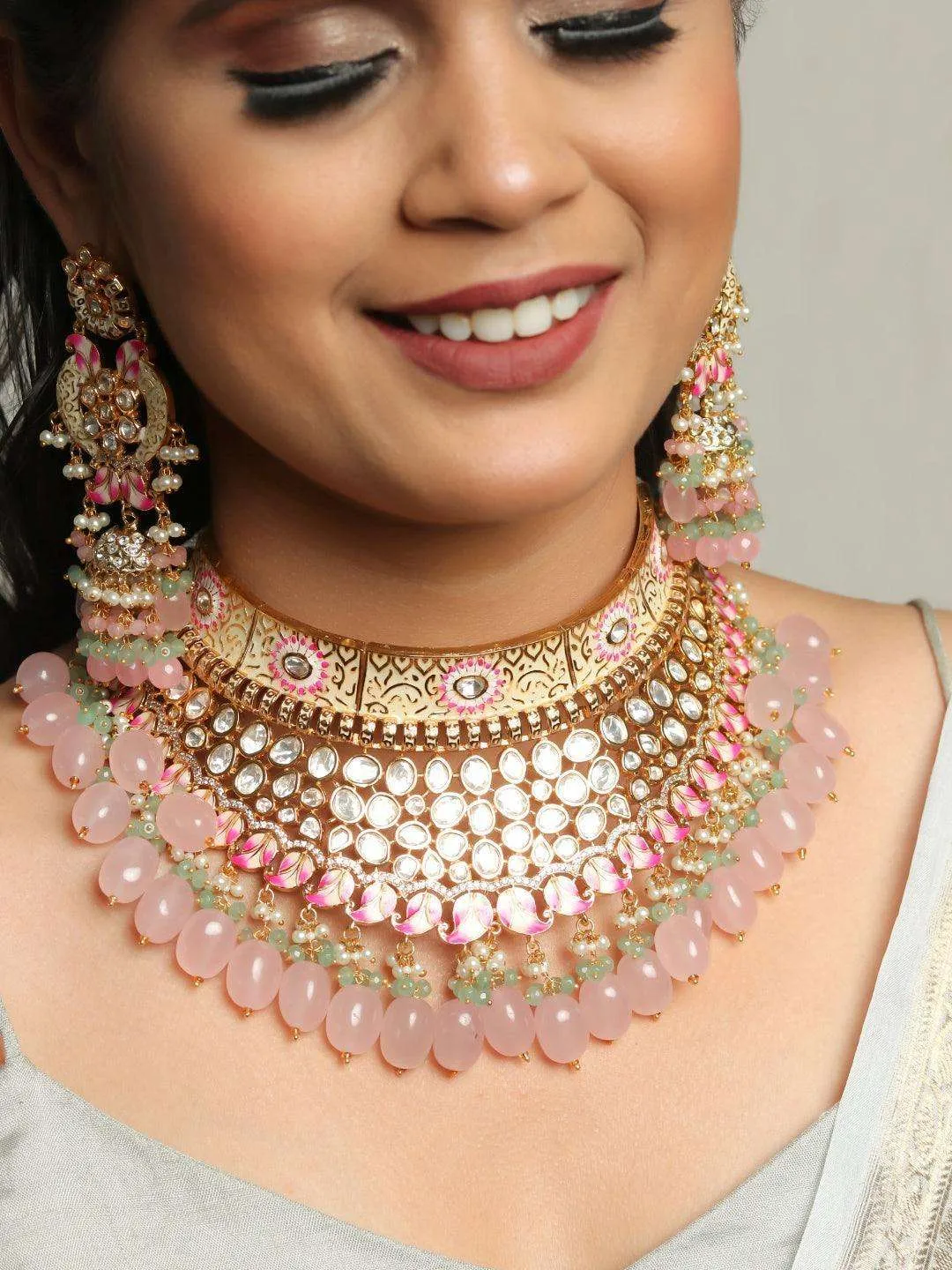 Pastel Single Tone Choker Necklace Set