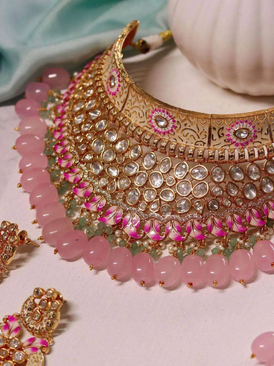 Pastel Single Tone Choker Necklace Set
