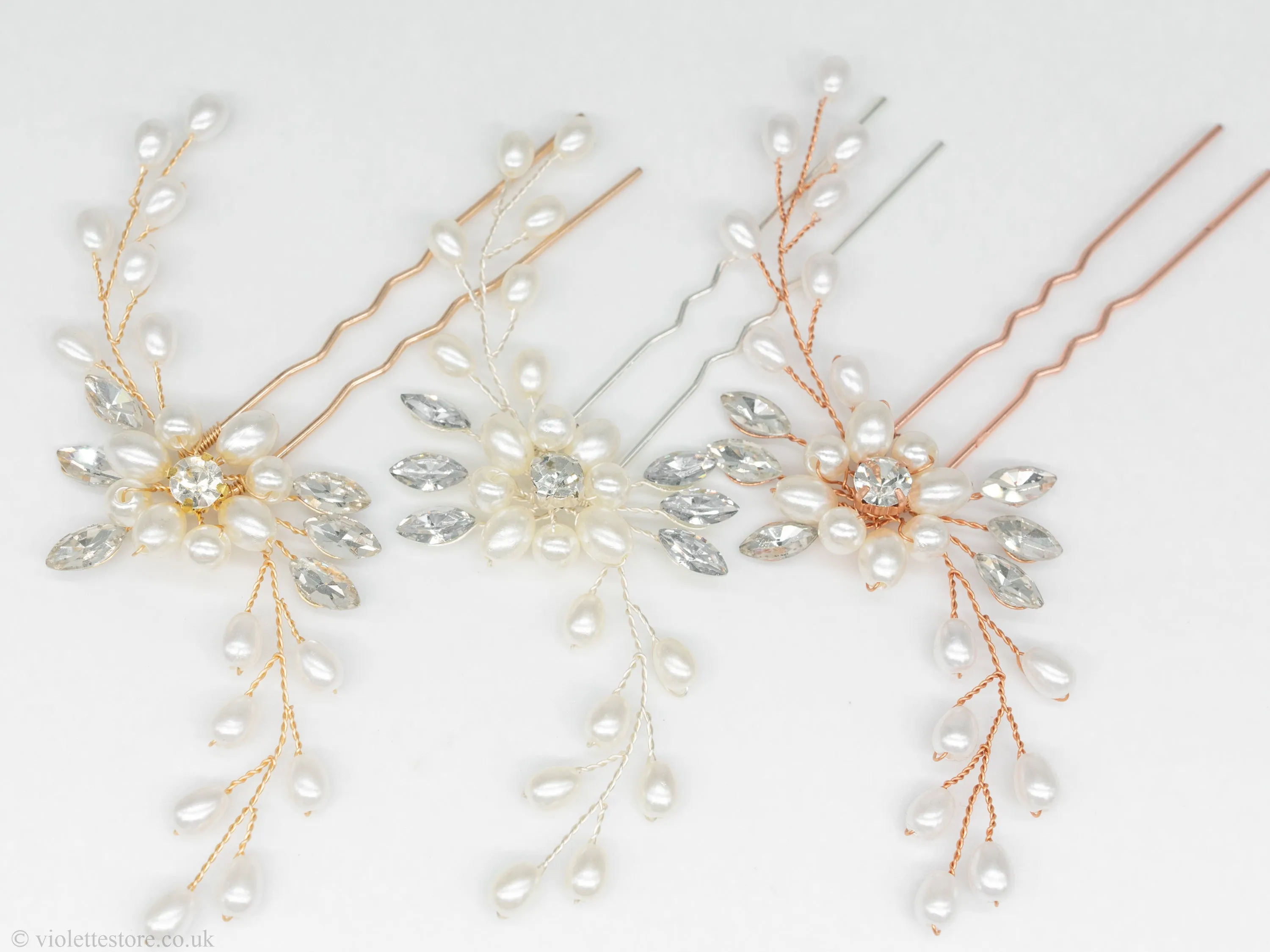 Pearl Gold Hair Pins