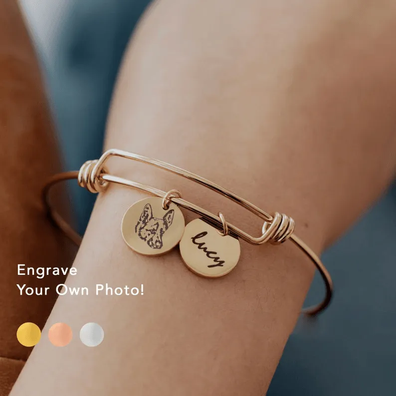 Personalized Dog Bracelet - Pet Photo Bracelet, Personalized Dog Memorial Bracelet by Cushy Pups