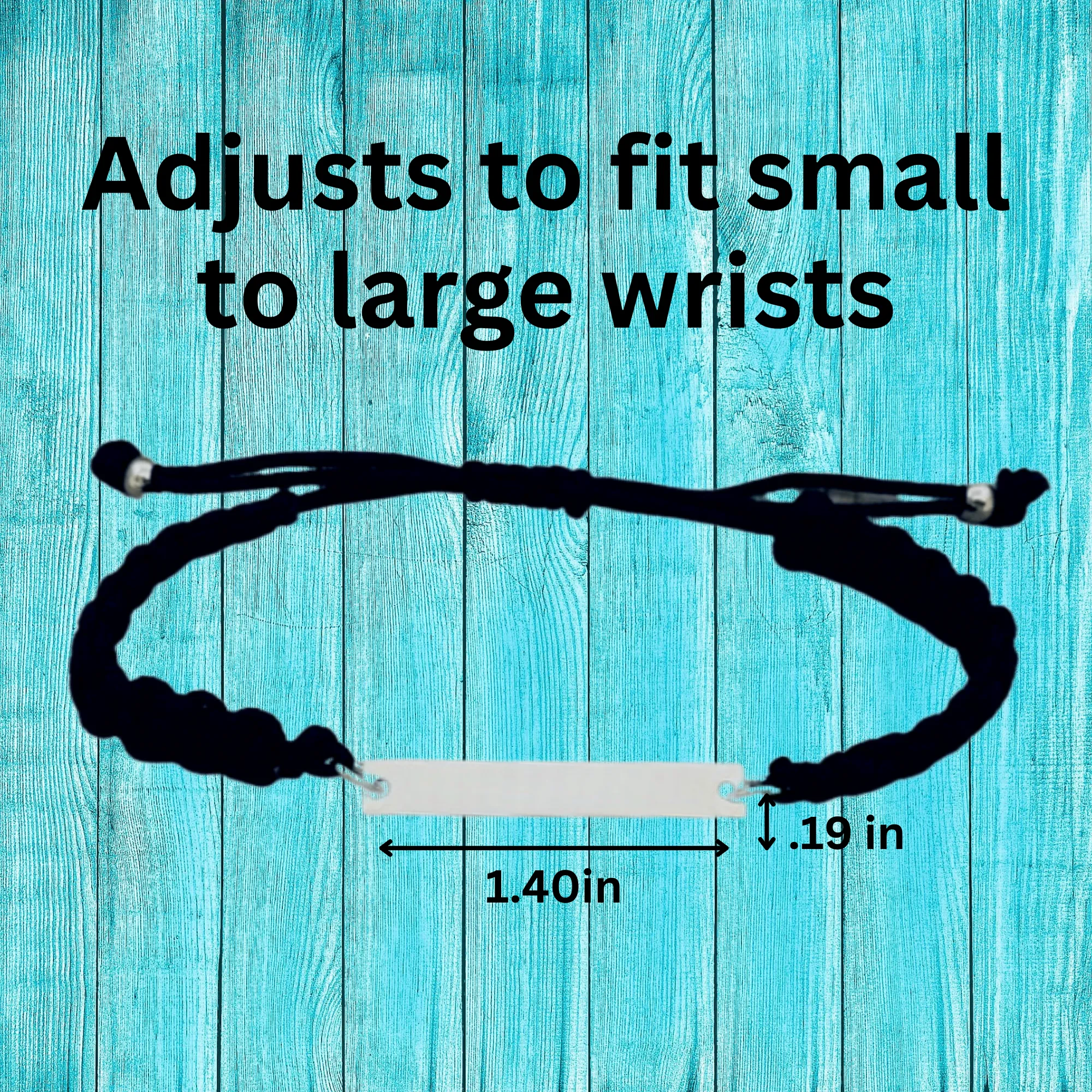 Personalized Engraved Piano Bar Rope Bracelet