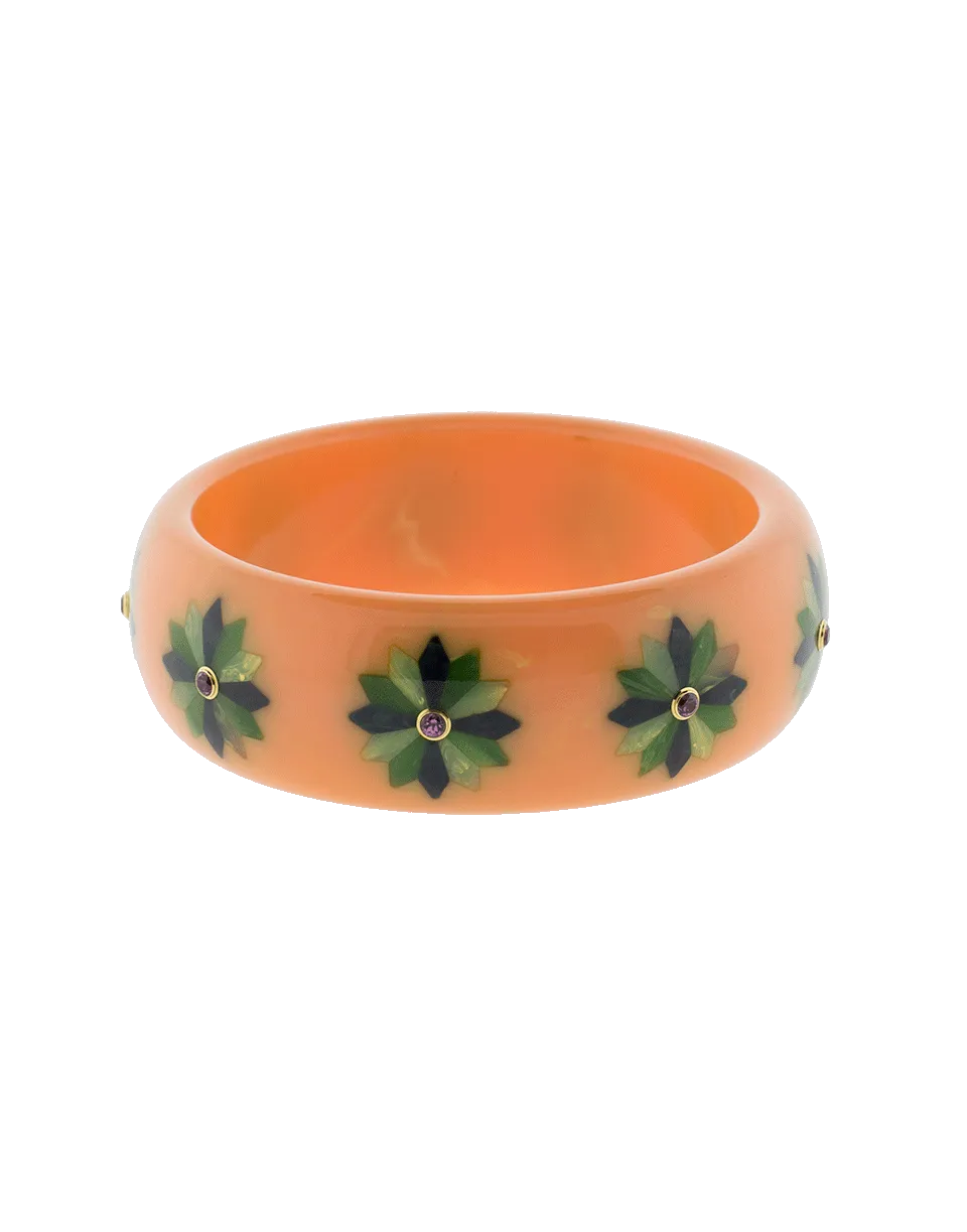 Pink Green And Blue Bakelite Bangle