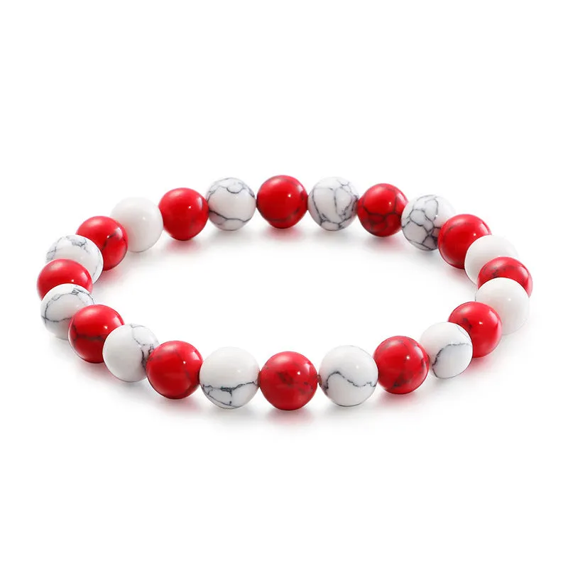 Planderful Everyday Genie 8mm Matte Black Frosted Agate Turquoise Unisex Bracelet for Men