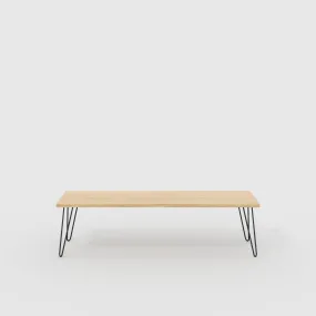 Plywood Bench Seat with Black Hairpin Legs - Plywood Oak - 1600(w) x 400(d)