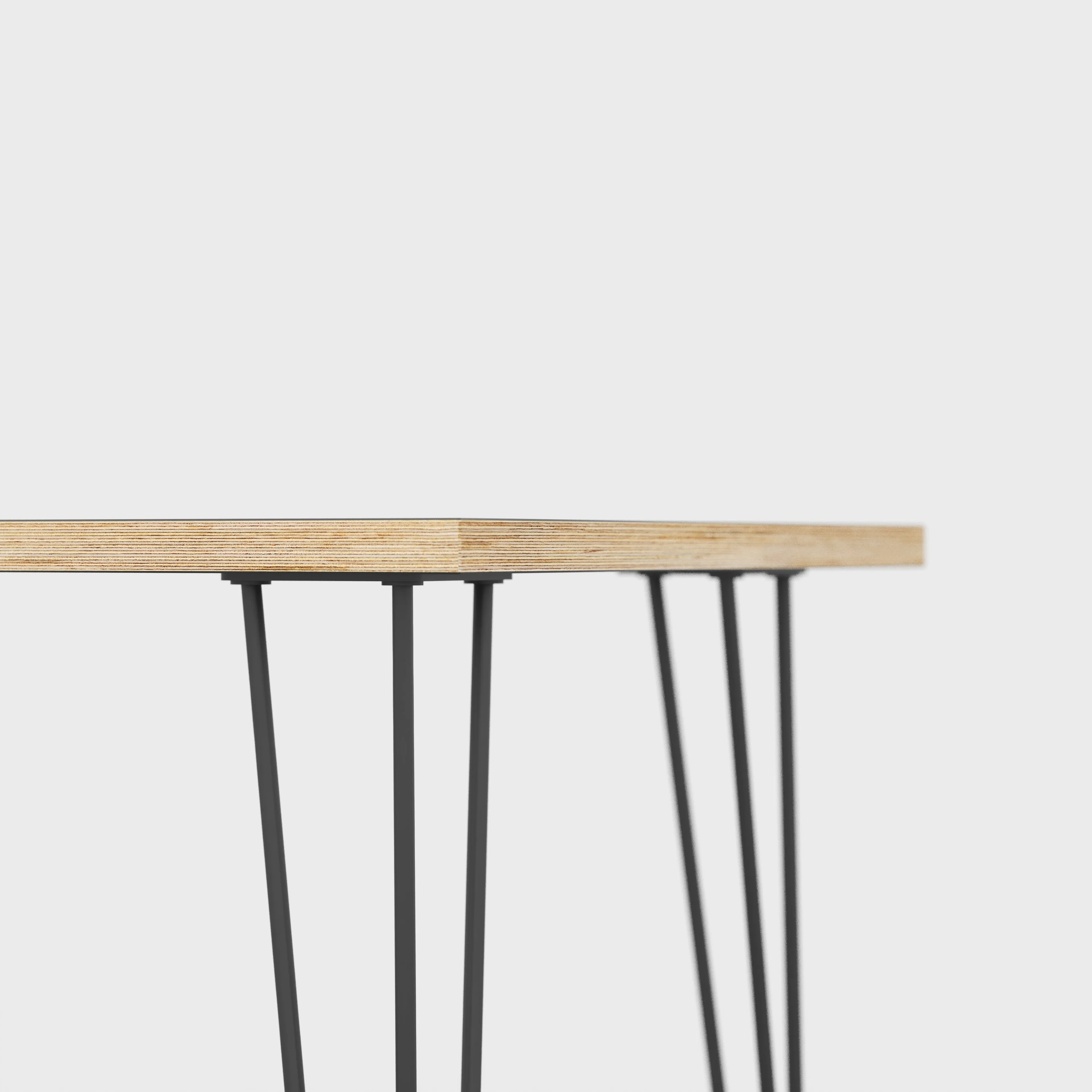 Plywood Desk with Black Hairpin Legs - Plywood Birch - 1600(w) x 800(d) x 735(h)