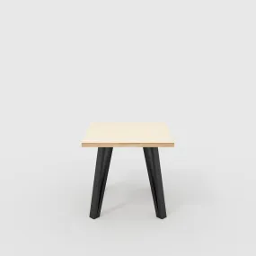 Plywood Side Table with Black Box Hairpin Legs - Plywood Birch - 500(w) x 500(d) x 425(h)