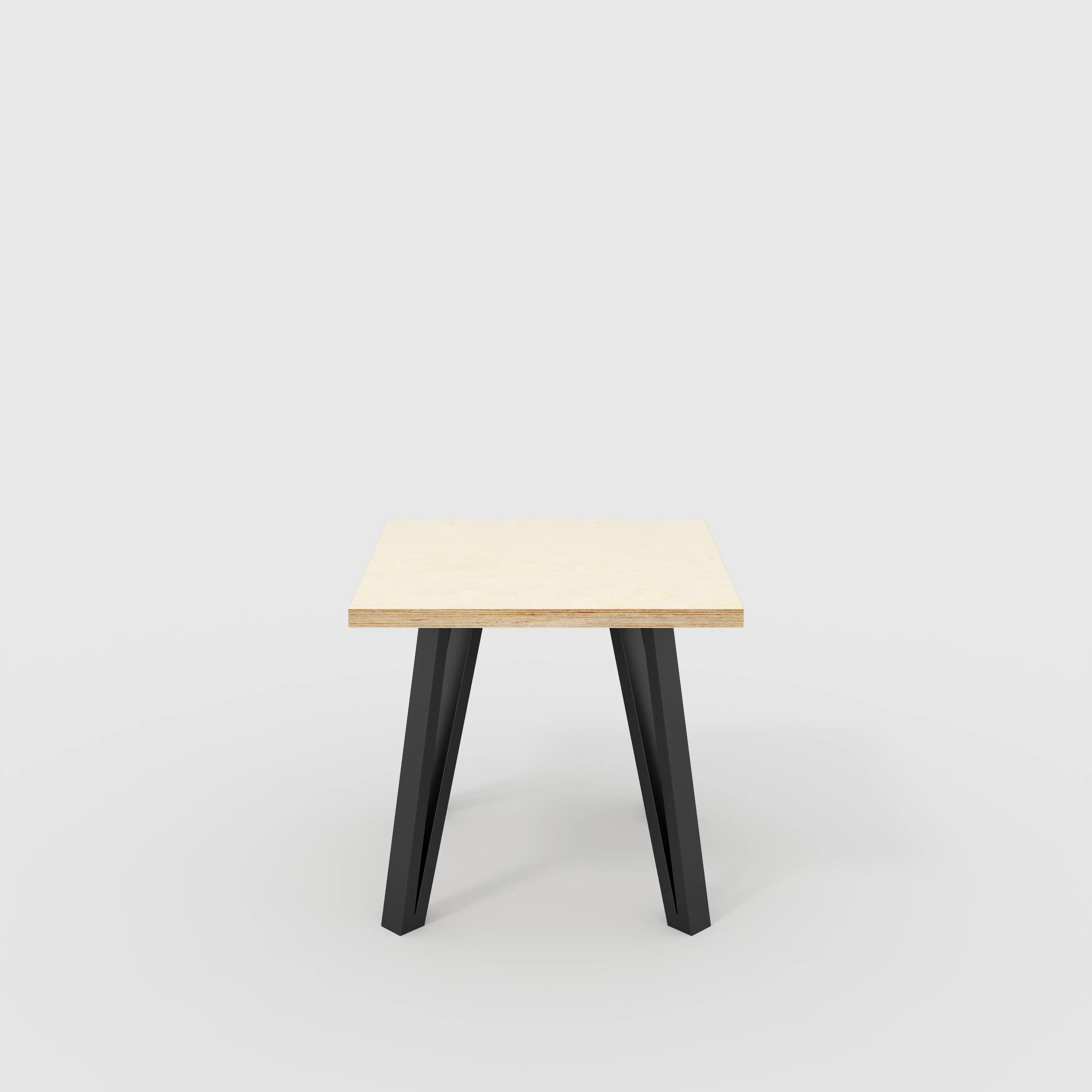 Plywood Side Table with Black Box Hairpin Legs - Plywood Birch - 500(w) x 500(d) x 425(h)